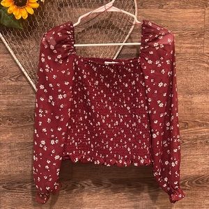 ✨Maroon/Floral Dress Top✨